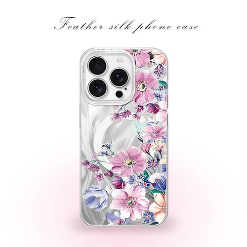 复古油画大花卉用于iPhone17pro/16promax手机壳华为mete80一加13磁吸vivoS30羽纱红米K80小米17OPPO