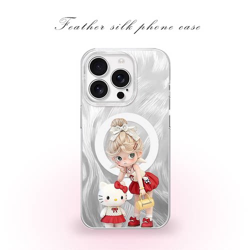 女孩Hellkitty用于iPhone17pro/16promax手机壳华为mete80一加13磁吸vivoS30羽纱红米K80小米17OPPO