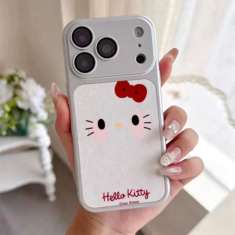 腮红 Kitty适用于iPhone18promax/苹果17pro手机壳华为mete80—加13羊皮vivoS30自带镜头膜红米K80小米17OPPO