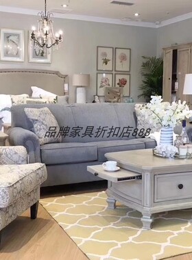 美式布艺沙发简约客厅组合轻奢三人位布沙发 12805