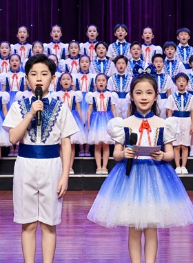 儿童演出服学生表演红歌合唱服