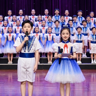 儿童大合唱演出服学生诗歌朗诵六一表演服幼儿园女童蓬蓬裙舞蹈服