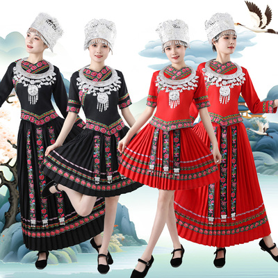 少数民族三月三壮族服装女彝族苗族瑶族衣服舞蹈演出服男土家瑶族