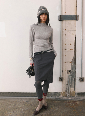 Funnel IN绒感半高领打底衫内搭2025秋冬季新款修身长袖针织上衣