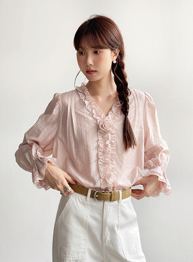 【秋日花房】歌铭法式衬衫秋季女装高级感通勤衬衣长袖上衣Y1588F