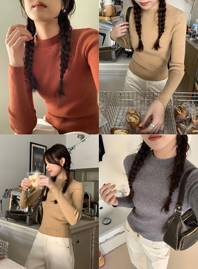 【爆版升级 2025新色】半高领针织衫女长袖毛衣打底内搭衫W294D