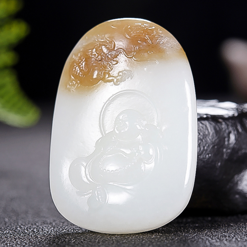 佛佑安康新疆和田玉弥勒佛吊坠