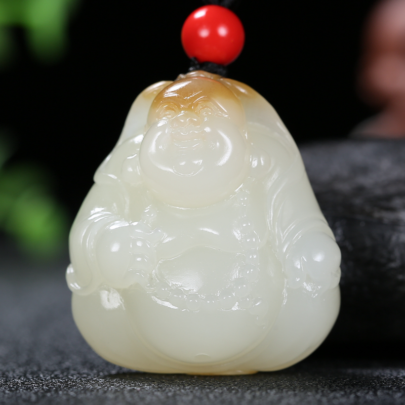 鸿运当头新疆和田玉弥勒佛吊坠