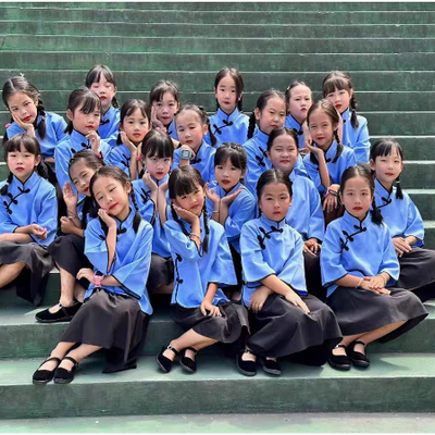 儿童民国风学生装五四青年装幼儿园运动会朗诵合唱红歌比赛演出服