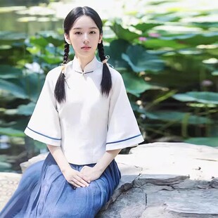 民国风男女学生装复古风毕业班服五四青年演出服中国风旗袍茶艺服