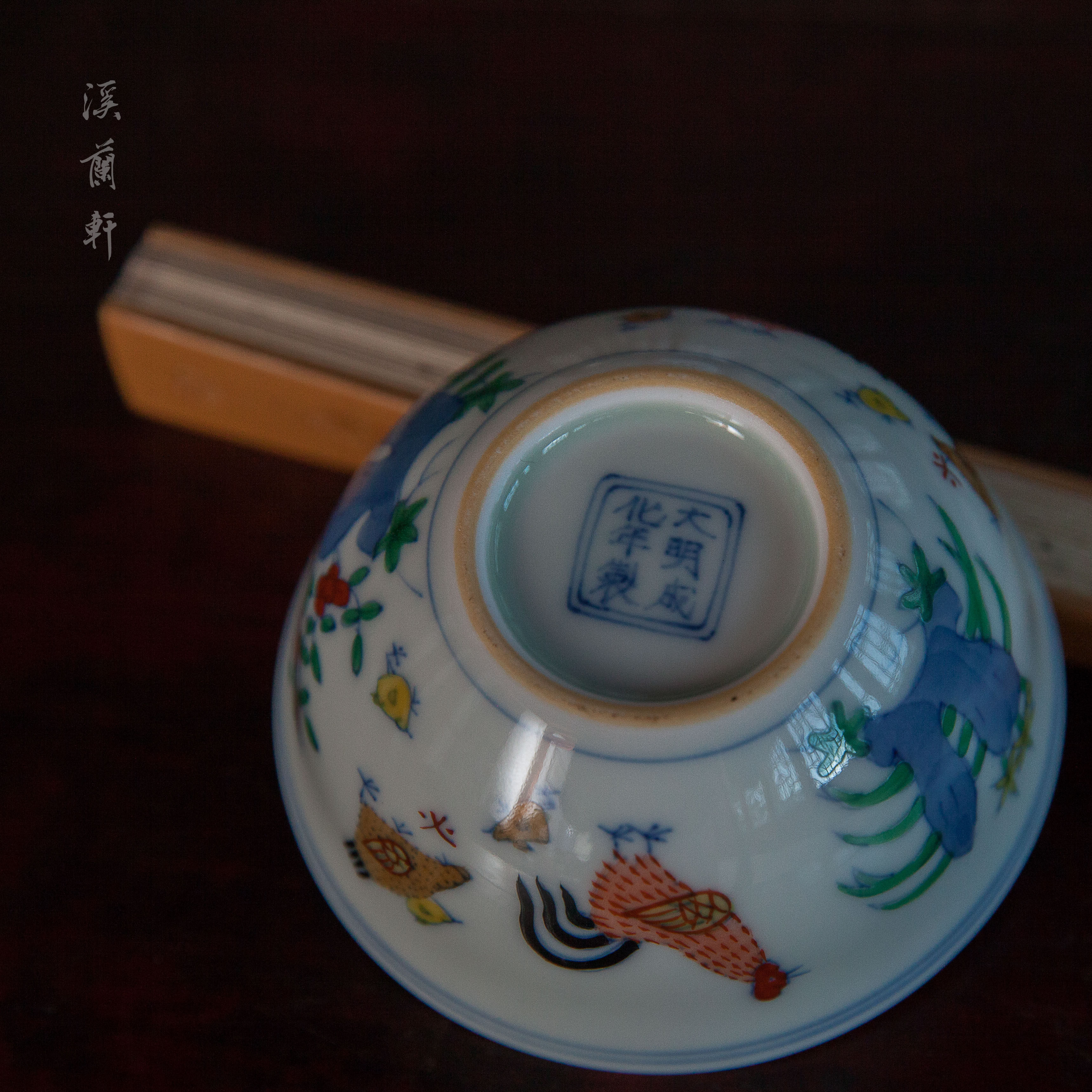 成化斗彩鸡缸杯 溪兰轩陶瓷瓷器泡茶茶道日式品茗三才盖碗