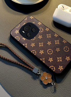 适用于荣耀magic6手机壳新款magic5pro保护套magic4防摔皮纹硅胶网红女款magic3挂脖斜挎挂绳高级感复古潮牌