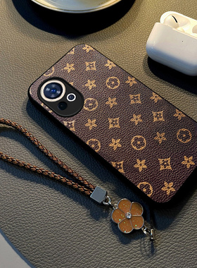 适用于华为nova12pro手机壳新款活力版nova11皮纹硅胶全包防摔ultra至尊网红女款nova10挂脖斜挎挂绳高级感潮