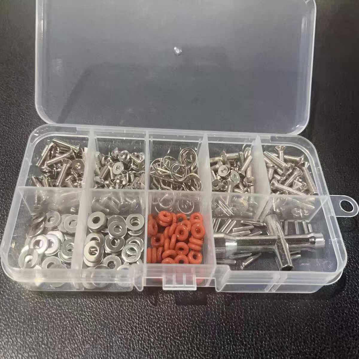 HSP1/10 遥控车零配件 270PCS不绣钢螺丝L2 M3平/圆头 螺丝工具盒
