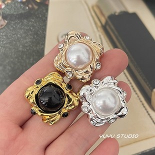 小香名媛风珍珠纽扣双面呢大衣皮草西服装饰扣毛衣连衣裙风衣扣子