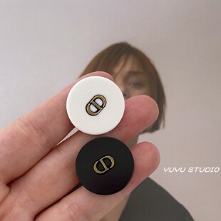 小香风精致圆形树脂扣双D西服外套皮衣装 呢大衣扣子 饰扣毛衣开衫