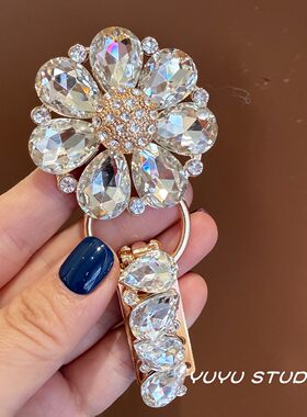 超高品质时髦皮草外套金属搭扣裘皮大衣鸭嘴对扣女装袖领装饰扣子
