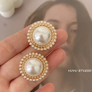 小香复古风珍珠纽扣法式金属扣子女大衣扣外套装饰扣毛衣开衫扣子