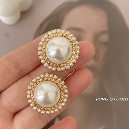 小香复古风珍珠纽扣法式金属扣子女大衣扣外套装饰扣毛衣开衫扣子