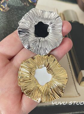 45MM大扣子荷叶金属纽扣貂皮大衣皮草外套装饰扣西服毛衣百搭扣子
