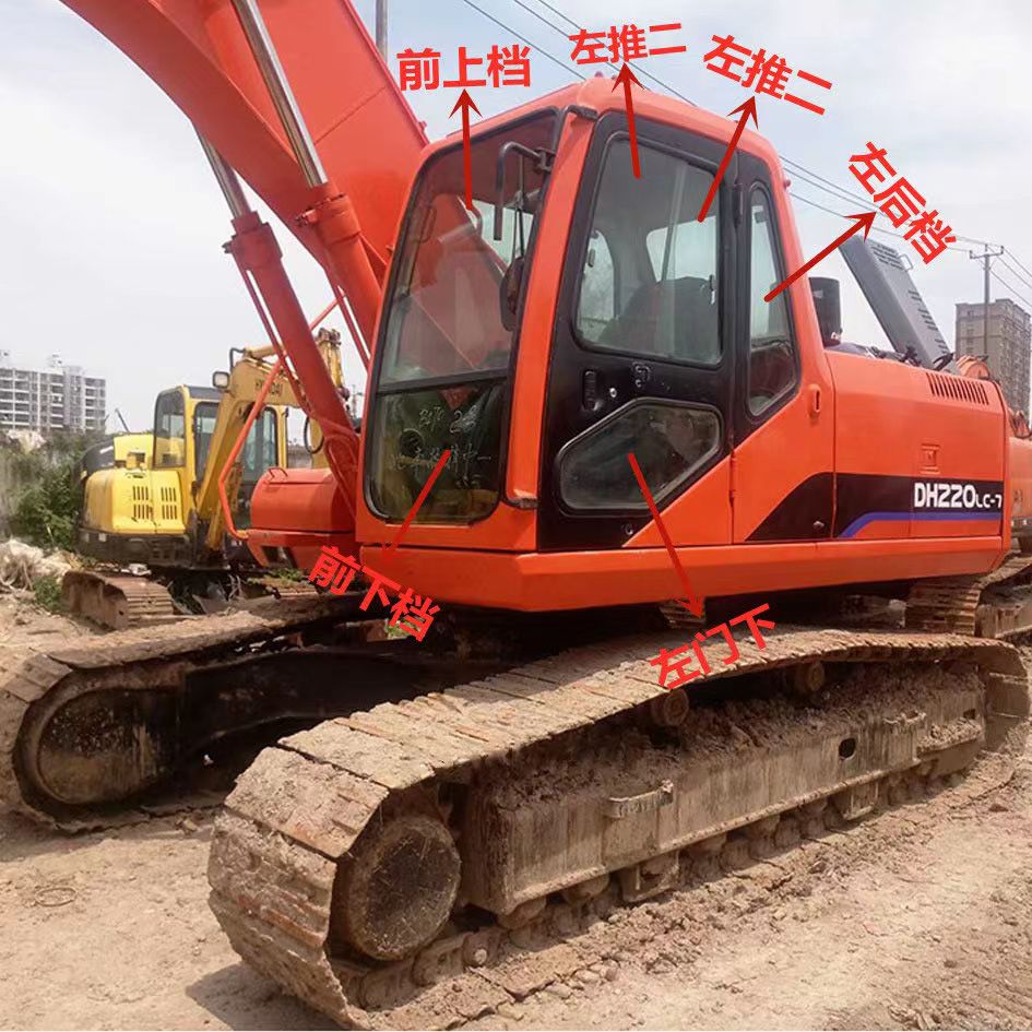 斗山大宇挖掘机dh150 215 220 225-7驾驶室玻璃前后上下挡风玻璃