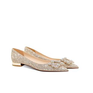 高级感金色平底结婚鞋女2025新款新娘鞋禾秀婚纱两穿不累脚伴娘鞋