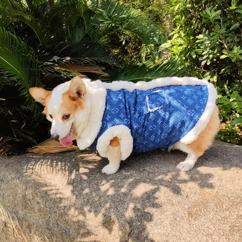 狗狗秋冬季保暖马甲加绒牛仔背心