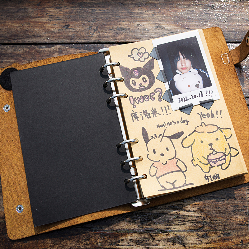 原创手工真皮A6手账本创意可爱