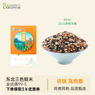 岗子峪2025三色糙米500g健身米饭粗粮新米五谷杂粮东北糙米饭