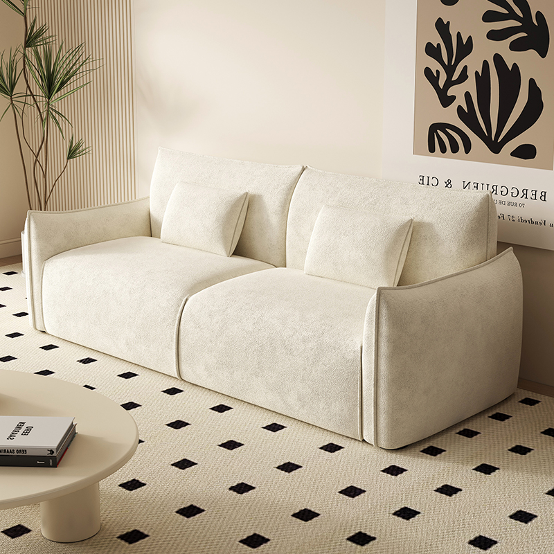 中古风包豪斯沙发双三人位出租房小户型布艺民宿公寓休息区服装店