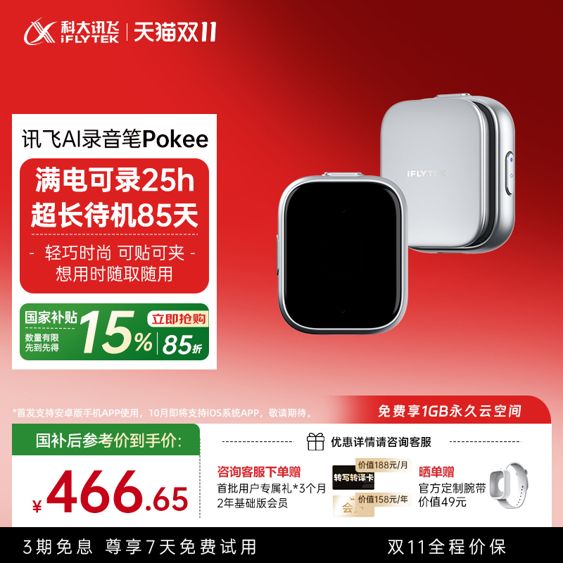 科大讯飞AI录音笔Pokee