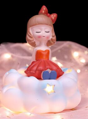 同学女孩星空灯星星梦幻小夜灯