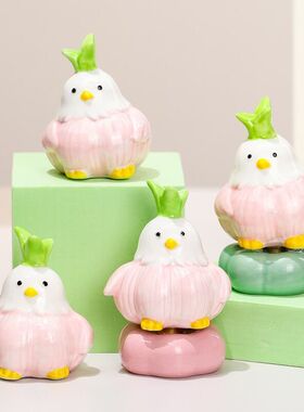 玩具旋转鸟蒜陶瓷工艺品摆件红潮装饰品解压转转玩礼品工位摆件网