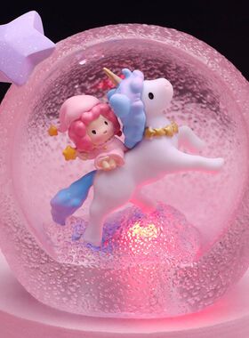 星星独角兽桌面小夜灯卧室装饰品