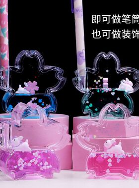 摆件插生日樱花液体桌面入油滴