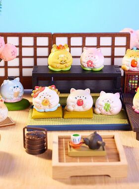 盲袋星人迷你公仔装饰树脂盲盒创意喵萌粒女生摆件御守可爱桌面