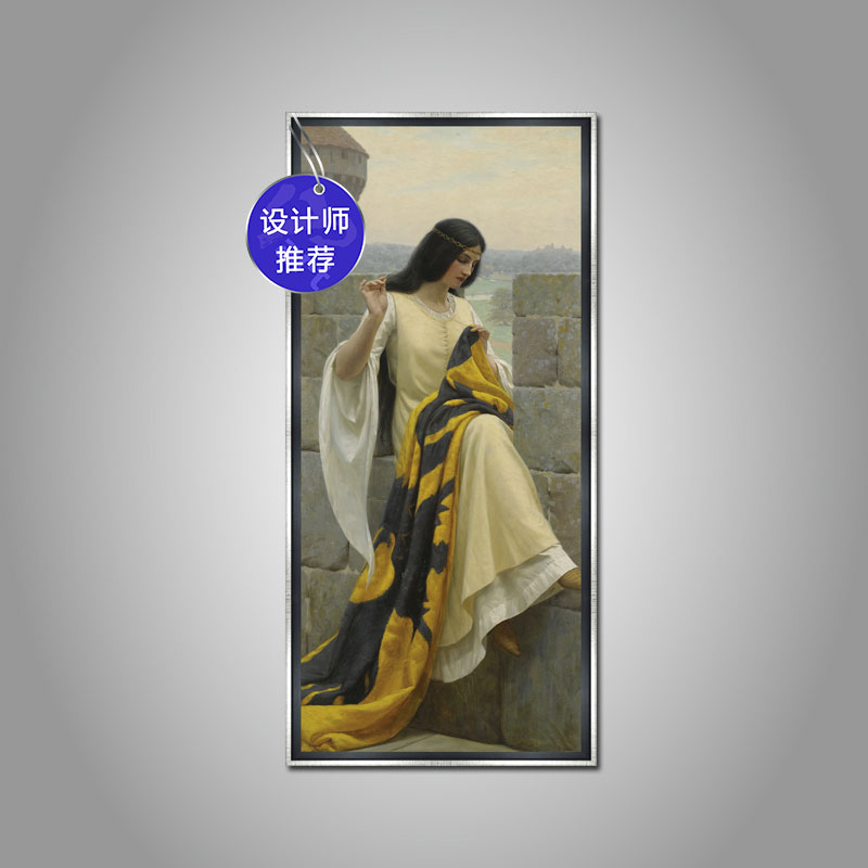 172新款实木客厅卧室欧式古典油画装饰画挂画有框缝旗帜的女士人