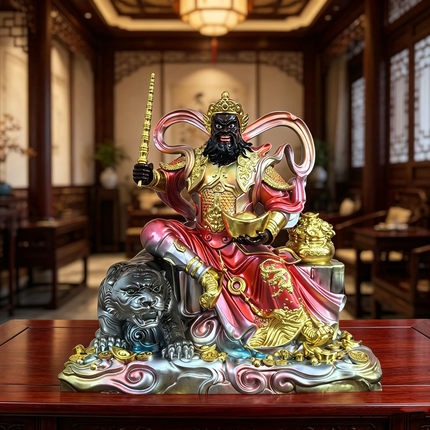 赵公明神像武财神树脂铜彩骑虎赵元帅赵玄朗神像树脂佛像