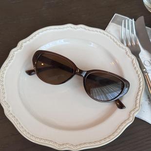 hucares「茶茶小猫」自制uv400防蓝光墨镜平光眼镜近视素颜显脸小