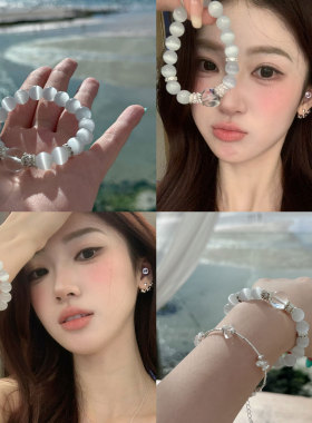 hucares板砖联名「掌上明珠」疗愈猫眼石手串小清新时尚饰