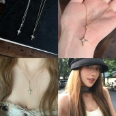 hucares「闪闪星芒」原创设计感四芒星项链个性 时尚 轻奢锁骨链