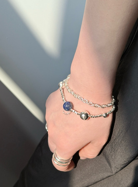 hucares「液态星辰」原创百搭链条小众韩系简约高级感银色手链