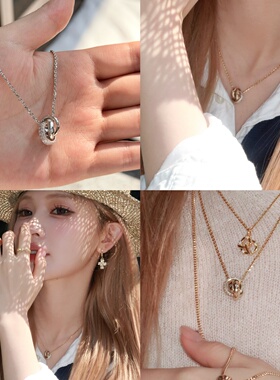 hucares 「环环相扣」du立开模 高级又百搭的三生环项链 时尚穿搭