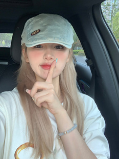 hucares「牛仔面包」贝百搭雷帽女可调节水洗牛仔菱格英伦