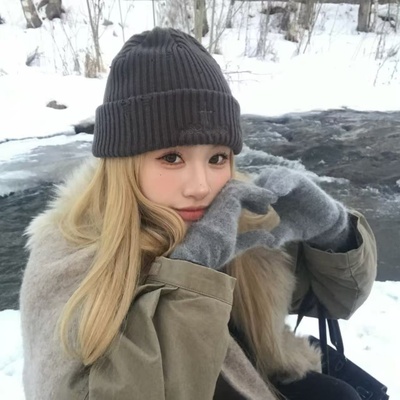 hucares 「冷酷炭灰」du家定制毛线帽自留百搭女冬季显脸小针织帽