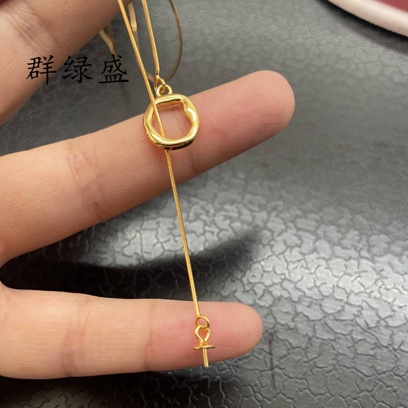 群绿盛S925纯银简约粘珠毛衣链