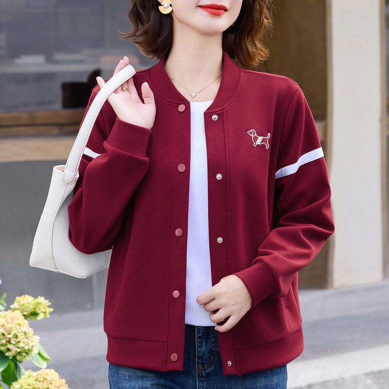 春秋棒球服外套女新款宽松休闲单卫衣/绒衫