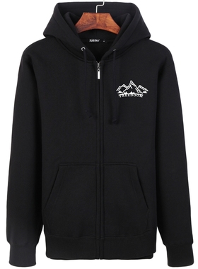 自由FREEDOOM山峰2023年秋季薄绒外套男装长袖连帽拉链开衫卫衣潮