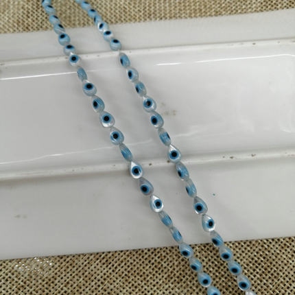 天然白蝶贝水滴滴油眼睛双面4*6mm扁水滴小珠子手链项链耳饰配件