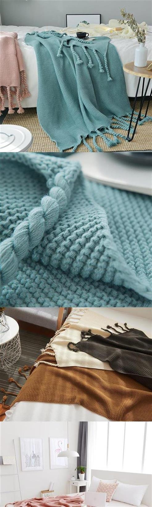 Rất tốt với cùng một đoạn tua đan chăn thô len sofa giường trang trí ăn trưa nghỉ điều hòa không khí khăn choàng thường chăn - Ném / Chăn gia chan long cuu